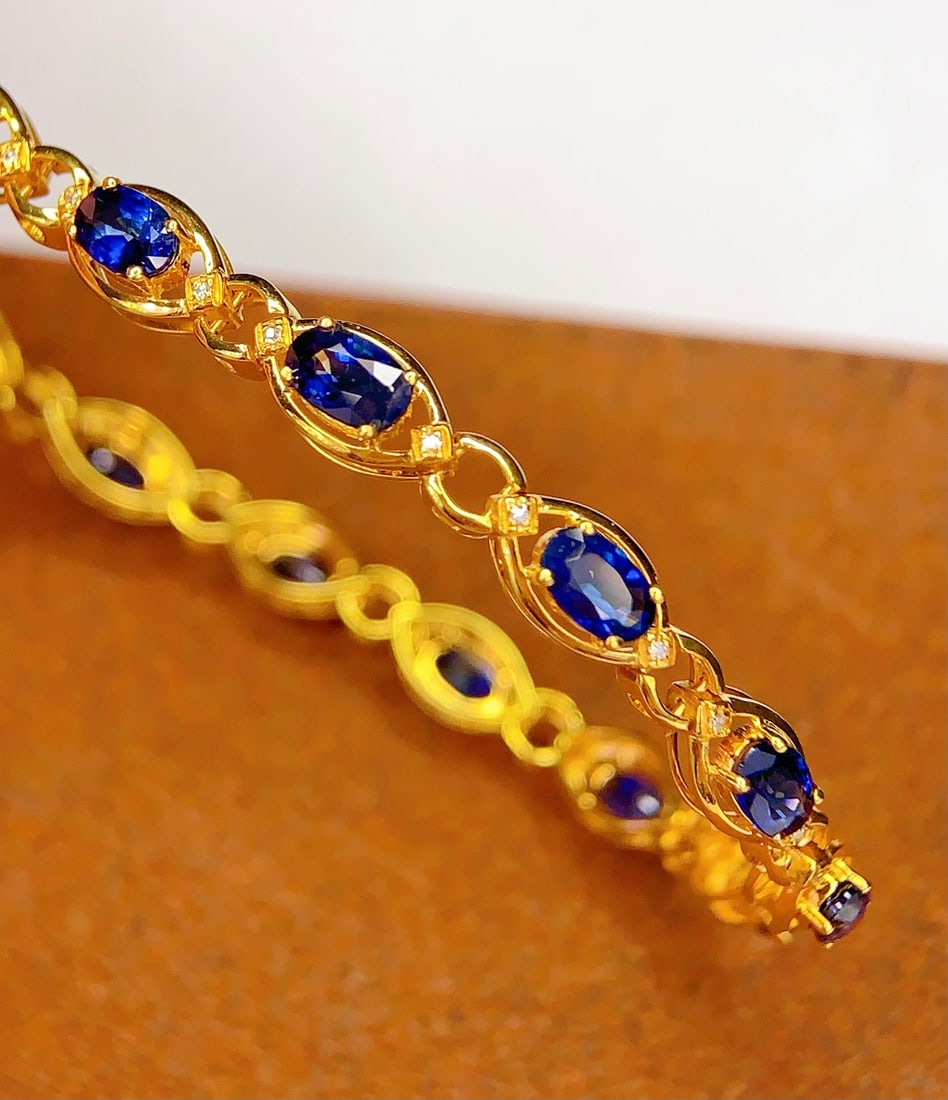 18K gold sapphire bracelet - 3
