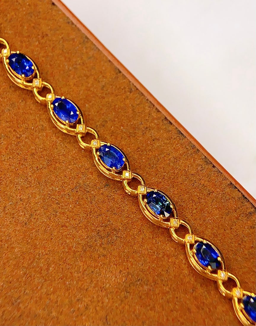18K gold sapphire bracelet - 5