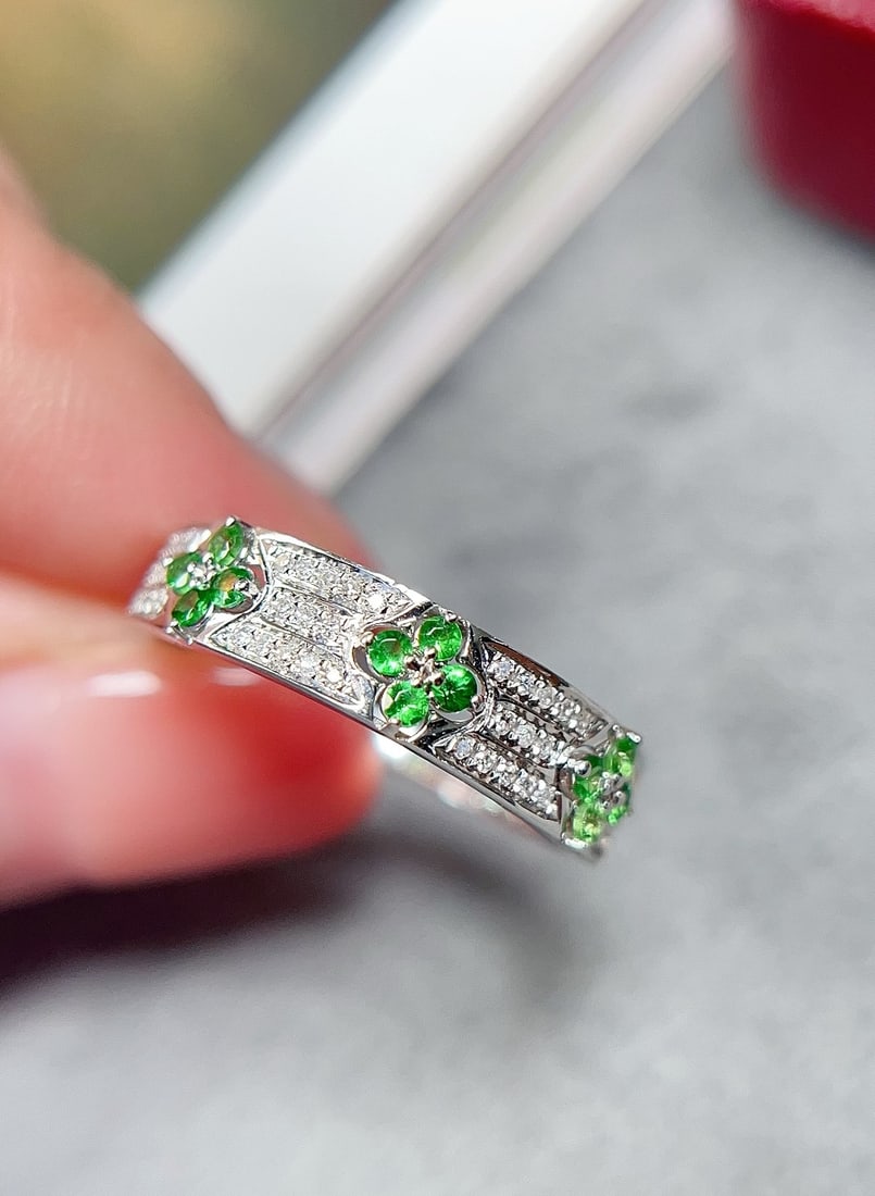 18K gold emerald ring - 2