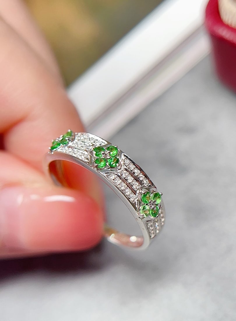 18K gold emerald ring - 4