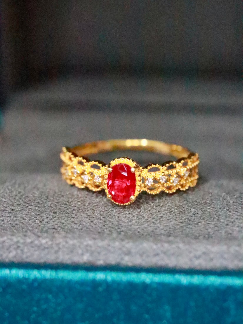 18K gold ruby ring - 2