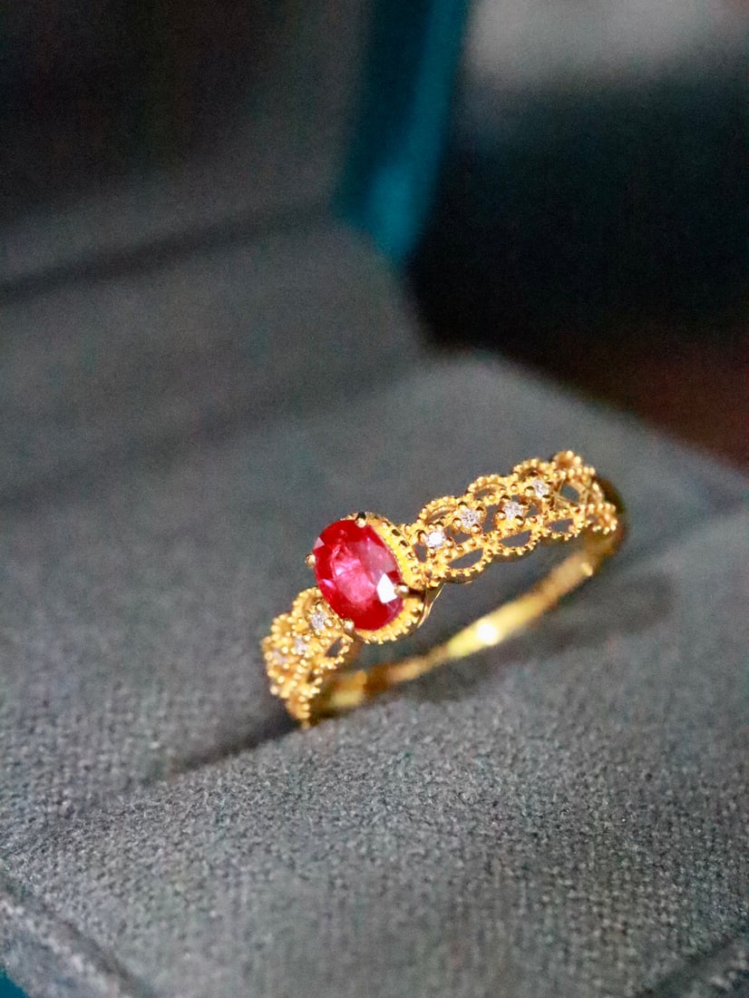 18K gold ruby ring - 3