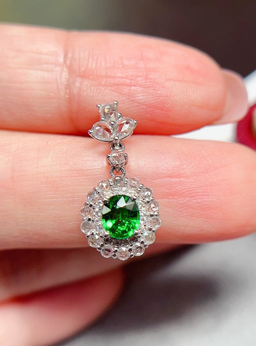 18K Gold Sapphire Pendant - 2