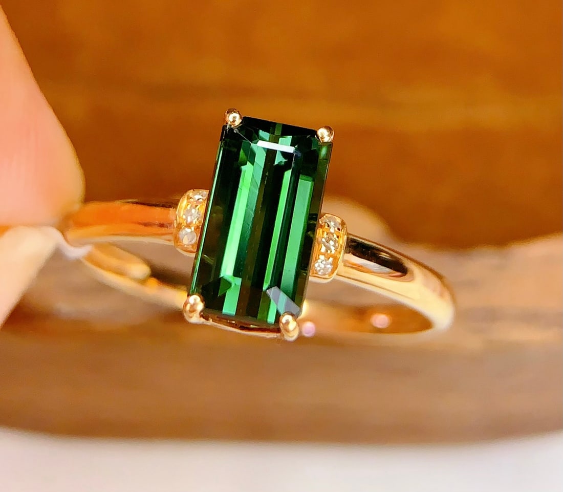 18K gold emerald ring - 2