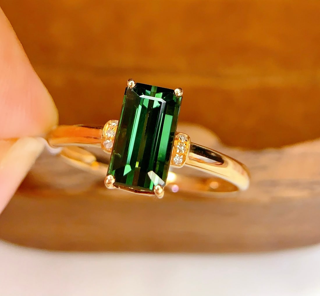 18K gold emerald ring - 4