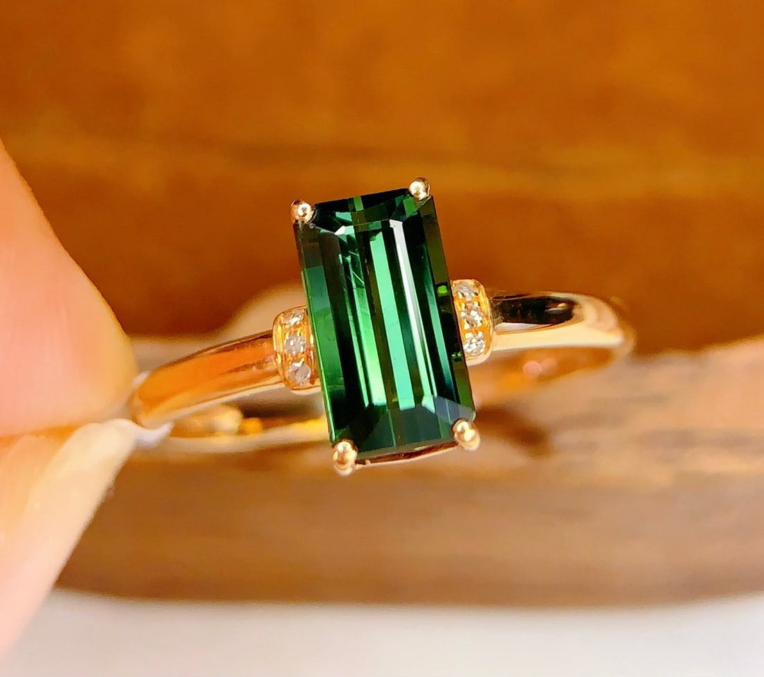 18K gold emerald ring - 5