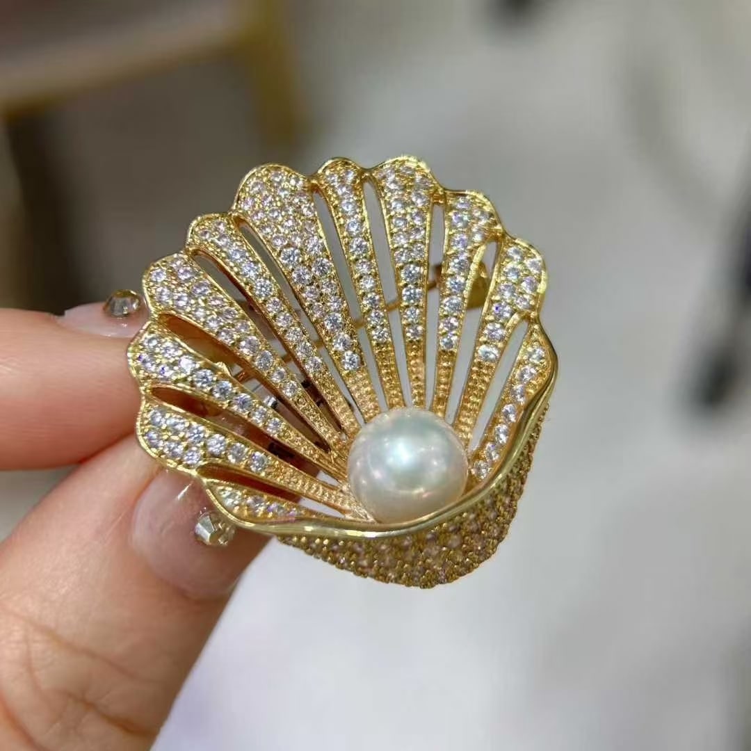 Alloy pearl brooch - 2