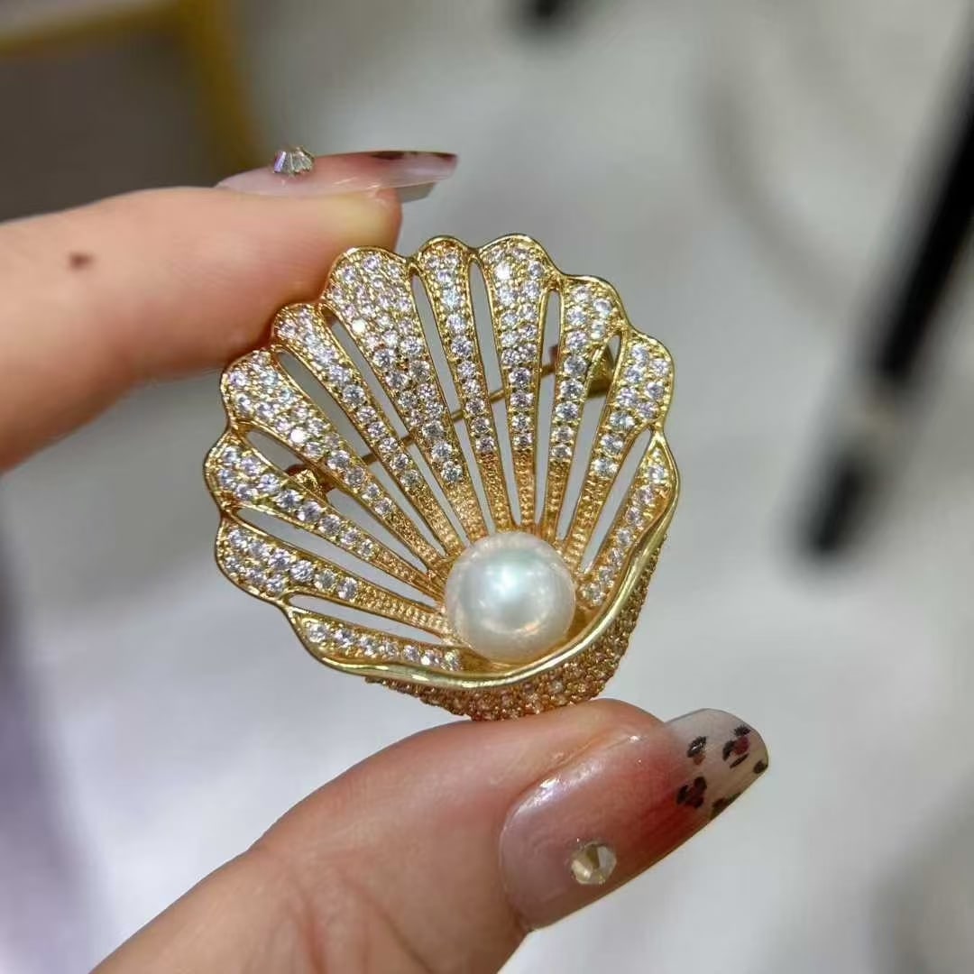 Alloy pearl brooch - 3