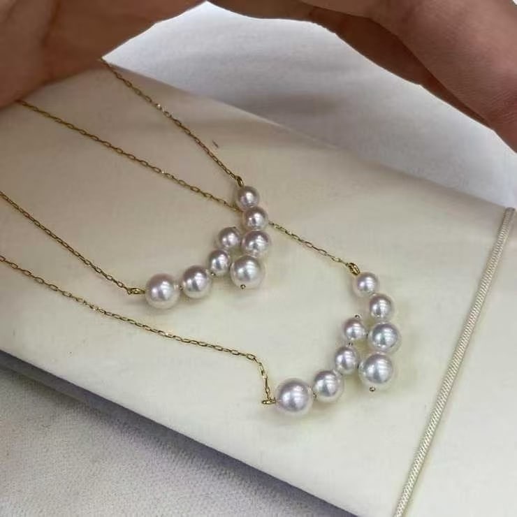 Pearl collarbone chain necklace - 4