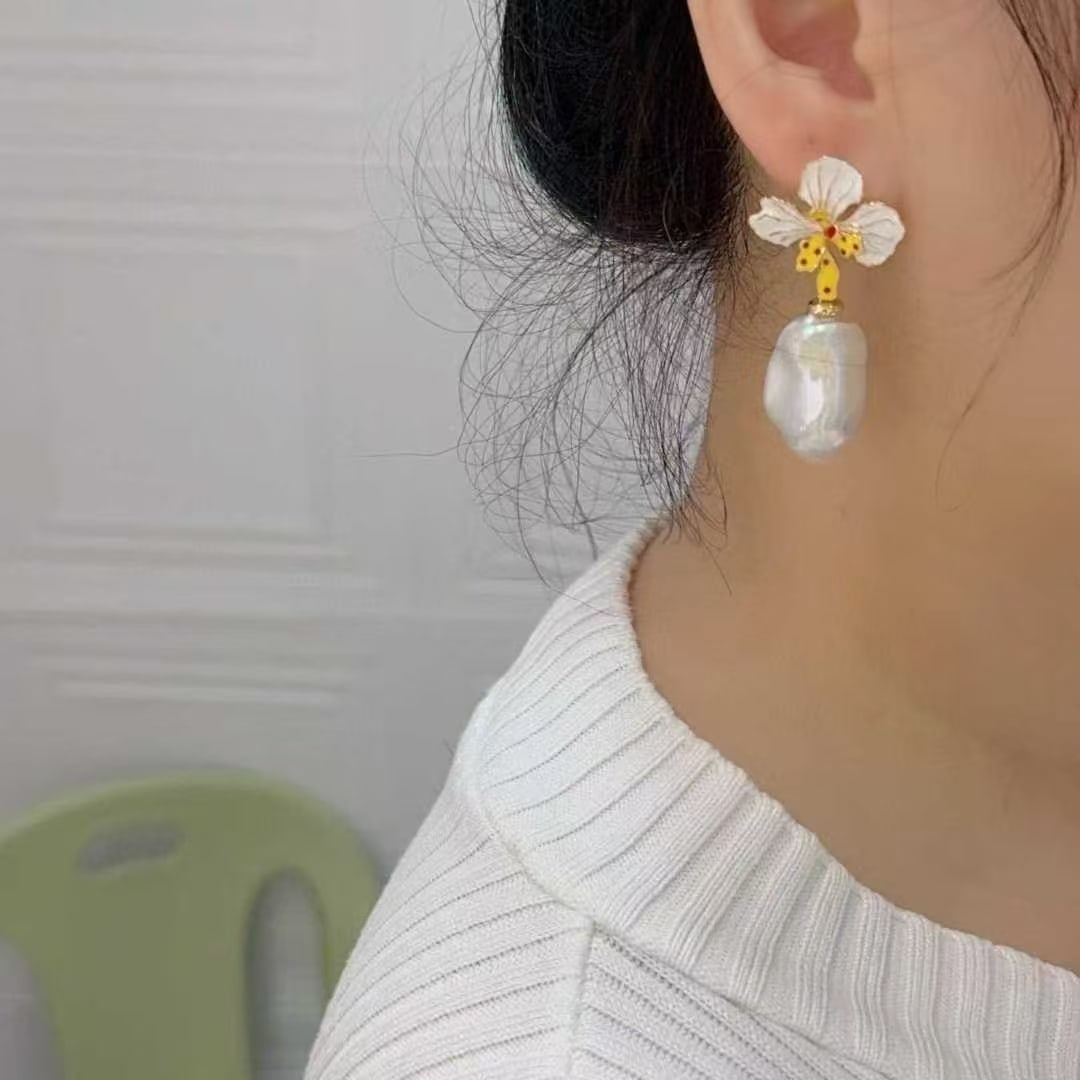 Baroque pearl earrings - 3