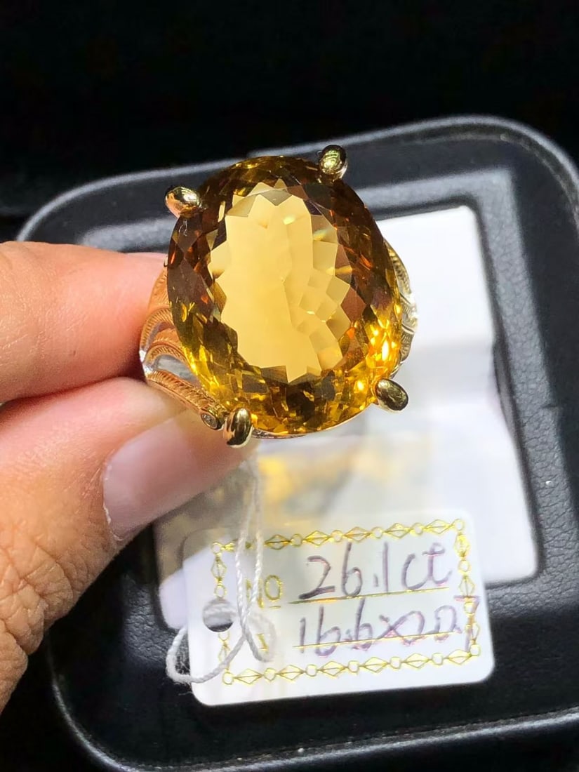 925 sterling silver yellow crystal ring: Title: 925 sterling silver yellow crystal ring Description: This yellow crystal ring is the heartthrob choice for every wearer with its natural charm and brilliant color. The beautiful radiance of