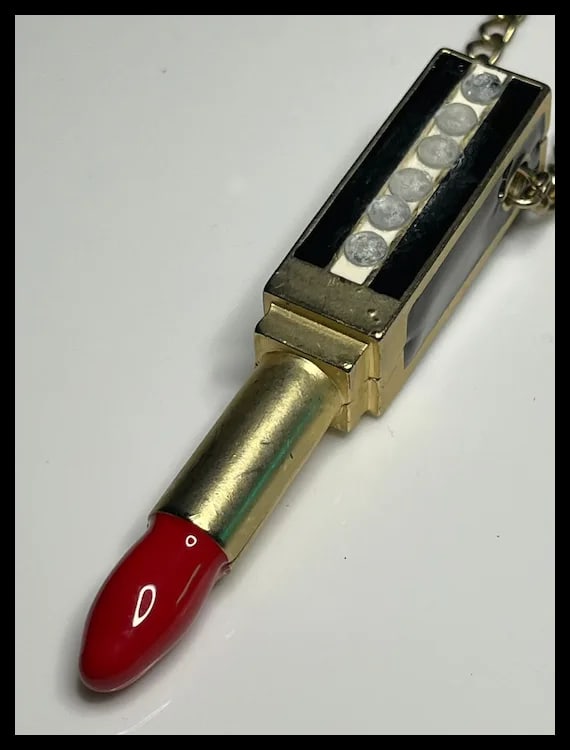 Vintage Yves Saint Laurent Lipstick Necklace - 3