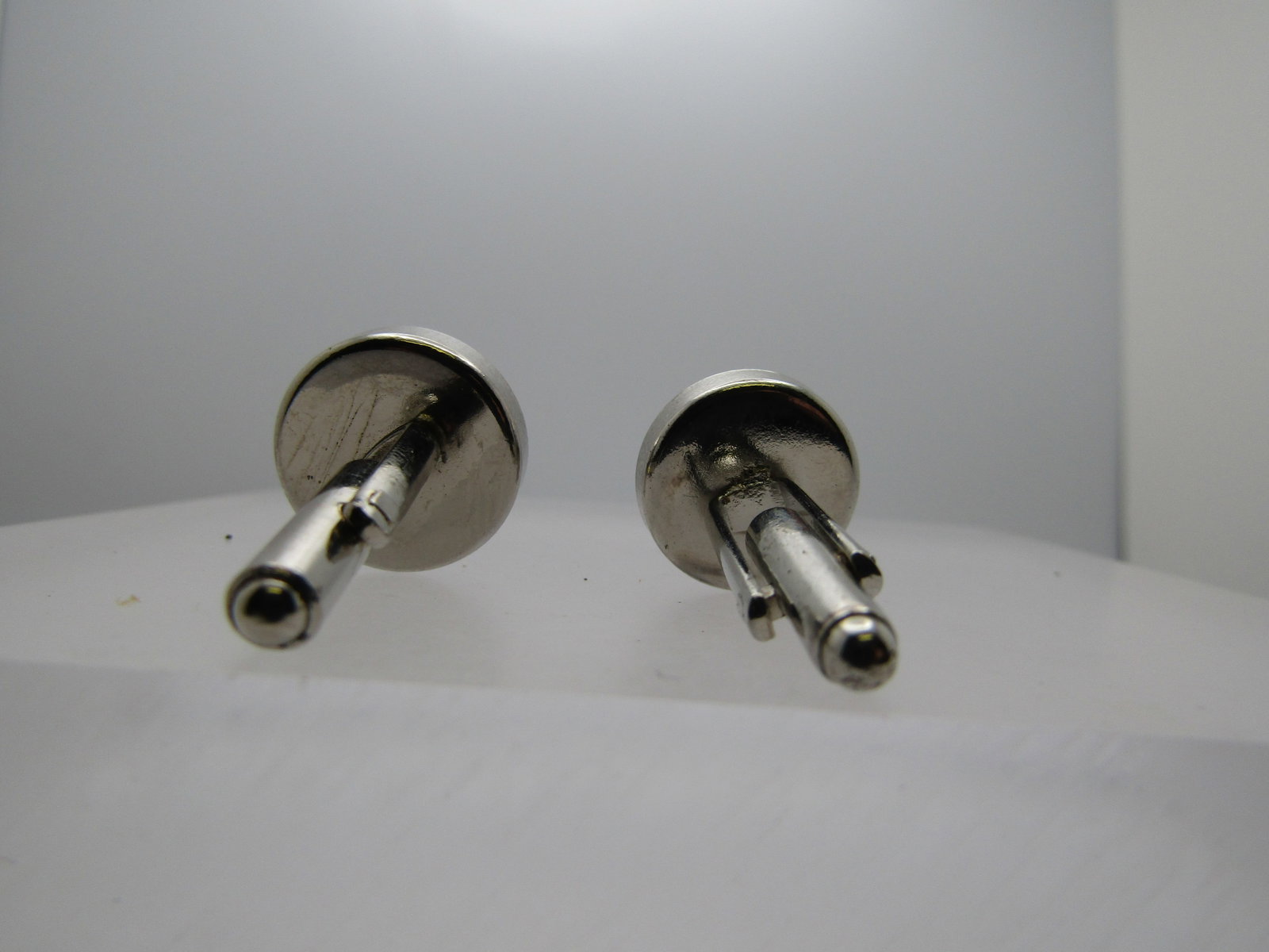 Vintage Silver tone Blue Paisley Cufflniks, 1960's-1970's - 4