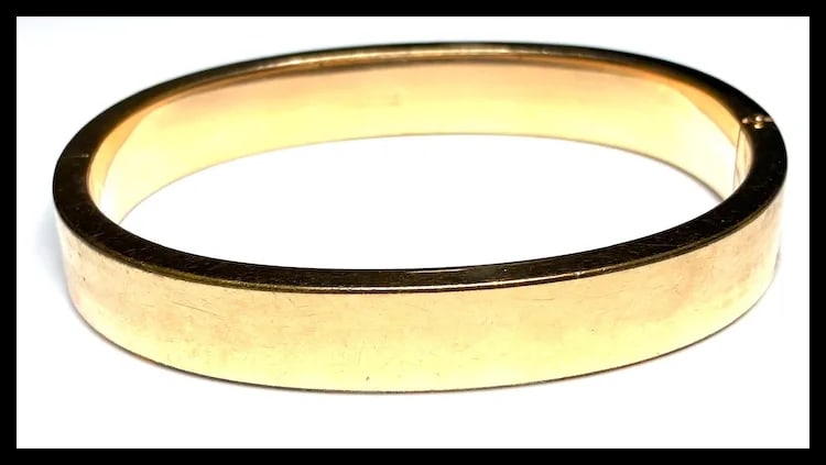 Vintage F&D Gold Filled Etcged Bangle Bracelet with the Initials JC Inside - 5