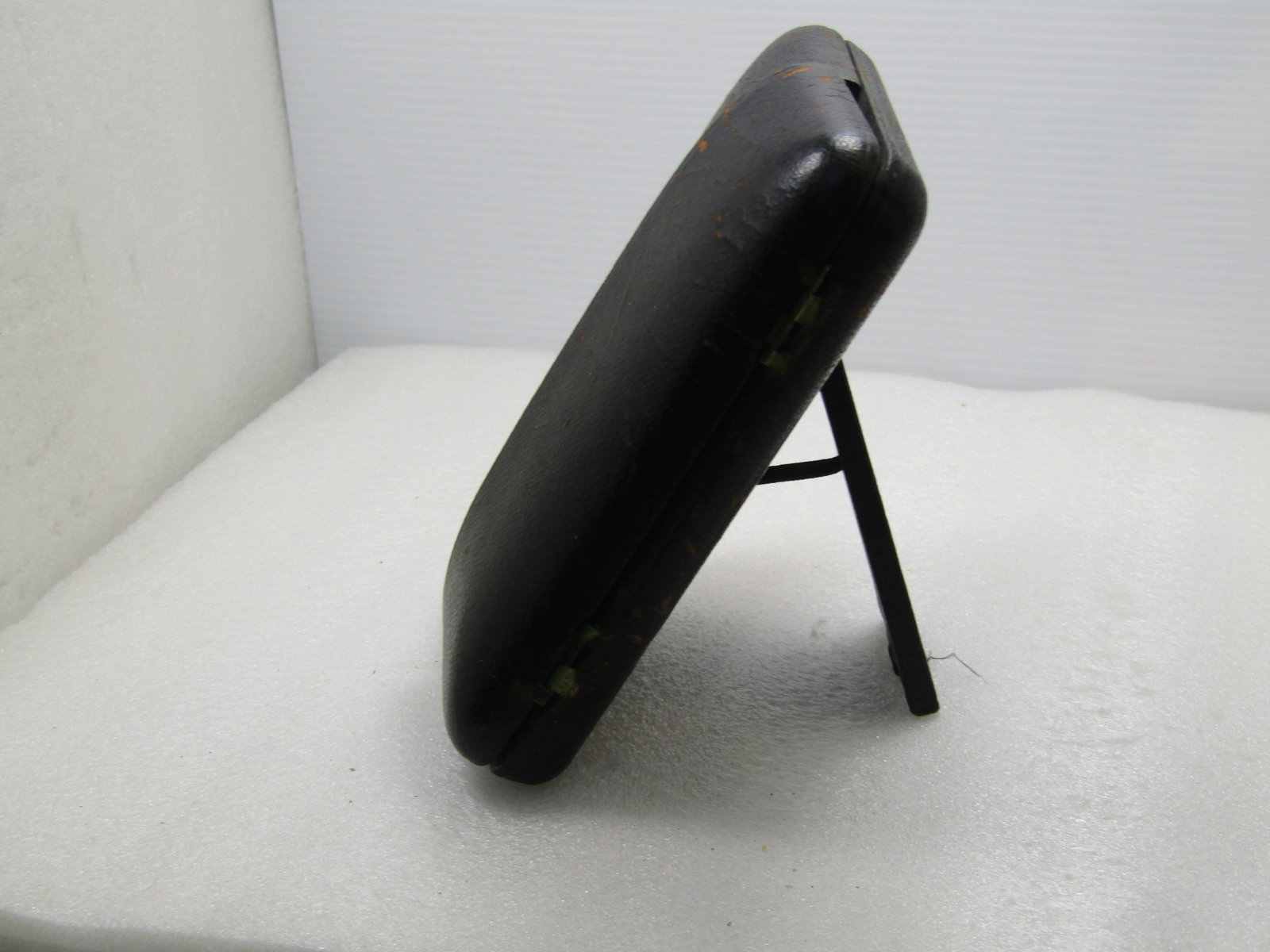 Antique Hinged Leather Easel Photo Display With Photo, 6" X 4.5". Early 1900's - 10