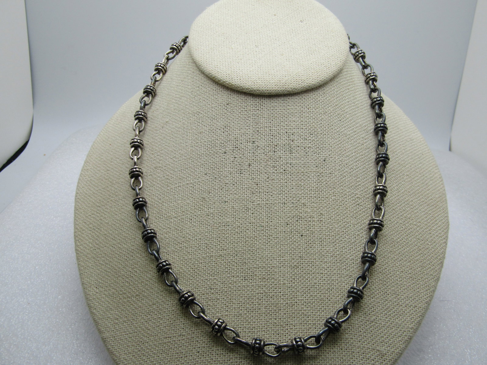 Vintage Titanium Tone Bali Link Necklace, 18", Premier Designs, 1980's-1990's - 3