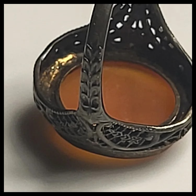 Vintage Silver Cameo ring - 6