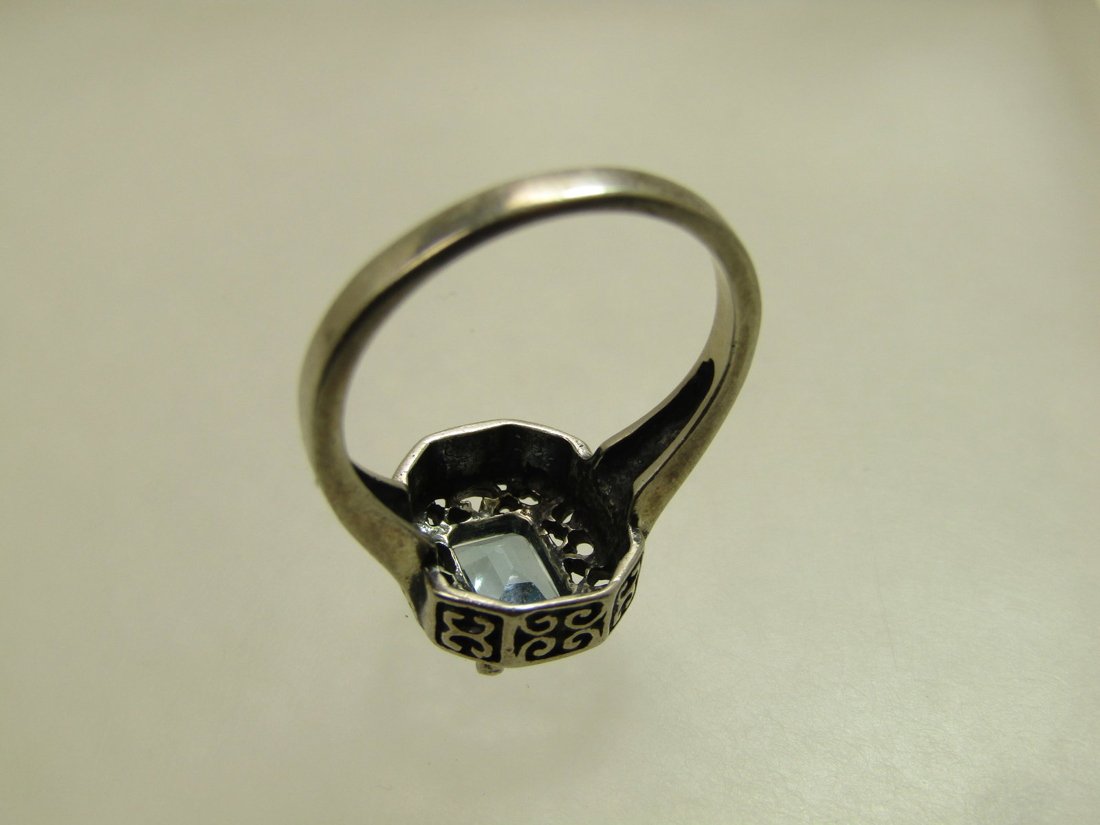 Vintage Sterling Blue Topaz Ring, Sz. 10.5, 1980's-1990's - 5