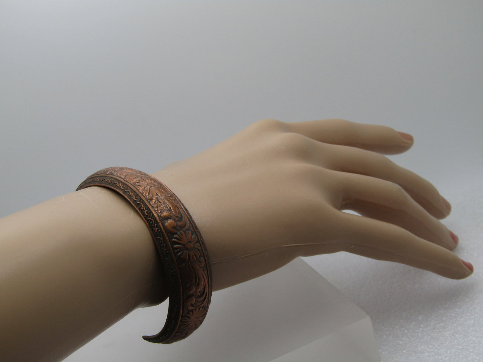 Vintage Copper Enameled Cuff Bracelet, Matisse Renoir, Unisex, 6.5, 1950's-1960's - 7
