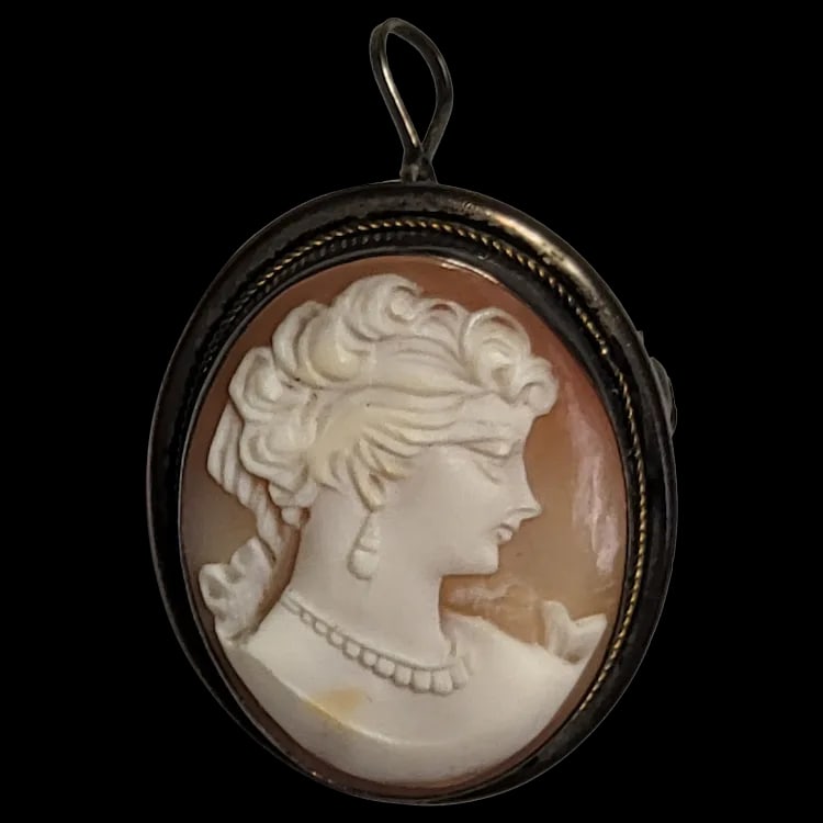 Vintage Hand-Carved Shell Cameo Pendant/Brooch (1 of 5)