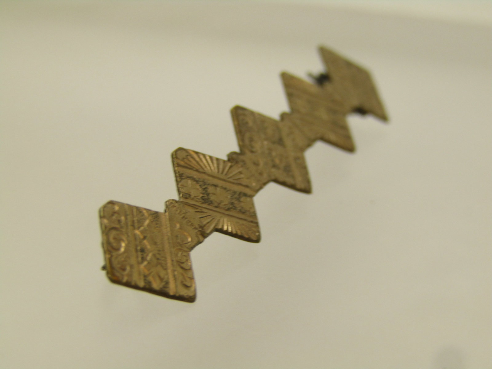 Antique Rose Gold Filled Bar Brooch, C-Clasp, 1800's-1910 - 3