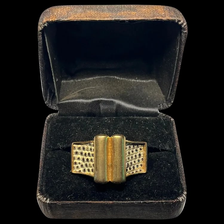 Vintage Gold Tone Kara Ross Snake- Skin Ring (1 of 5)