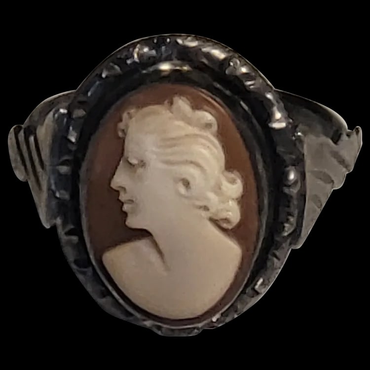 Vintage Silver Cameo ring - 2