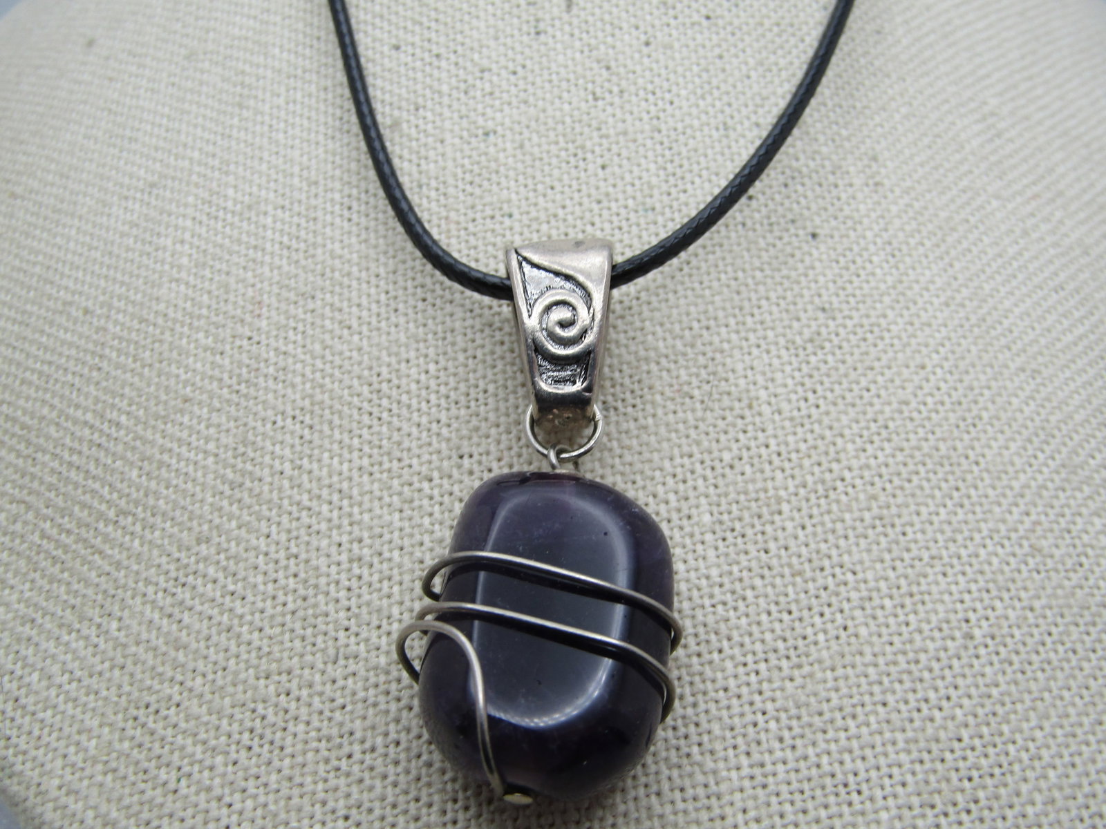 Vintage Wrapped Purple Quartz Boho Necklace, 24"-26", 1990's - 4