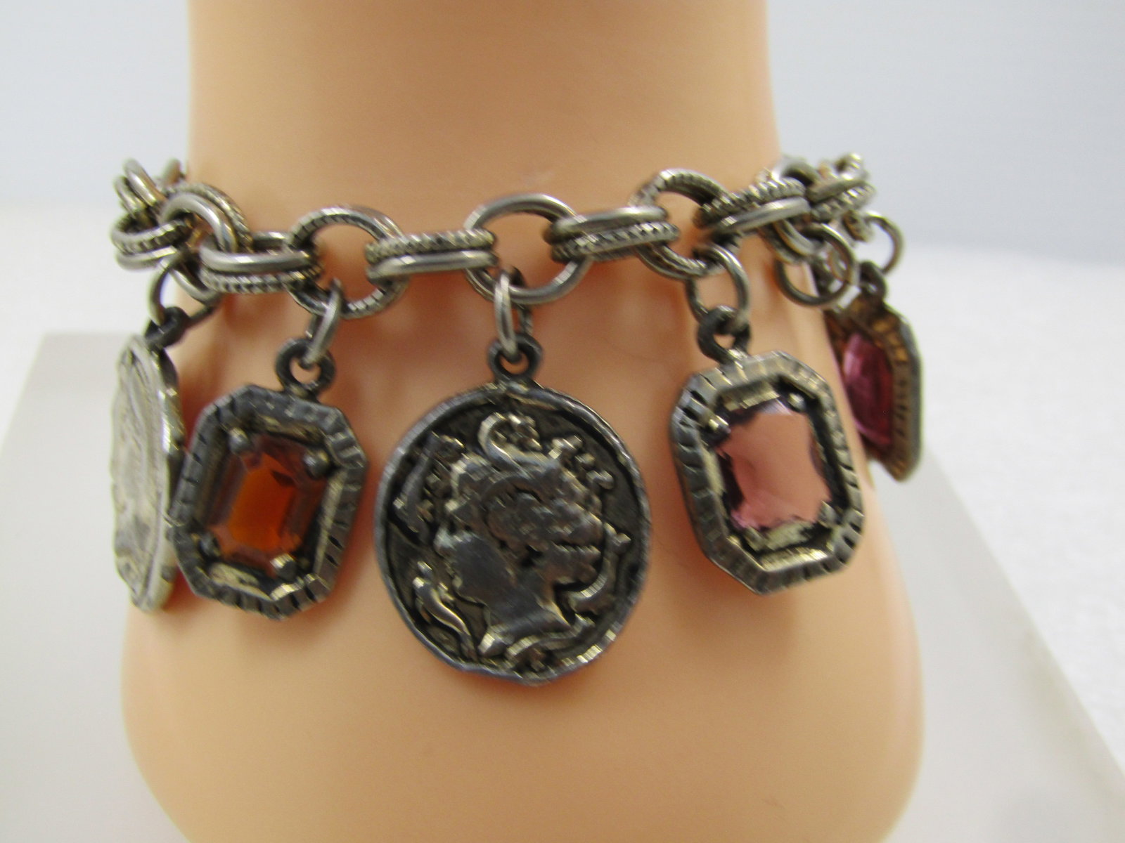 Vintage Replica Roman Coin Charm Bracelet, 7", 1950's-1960's (1 of 5)