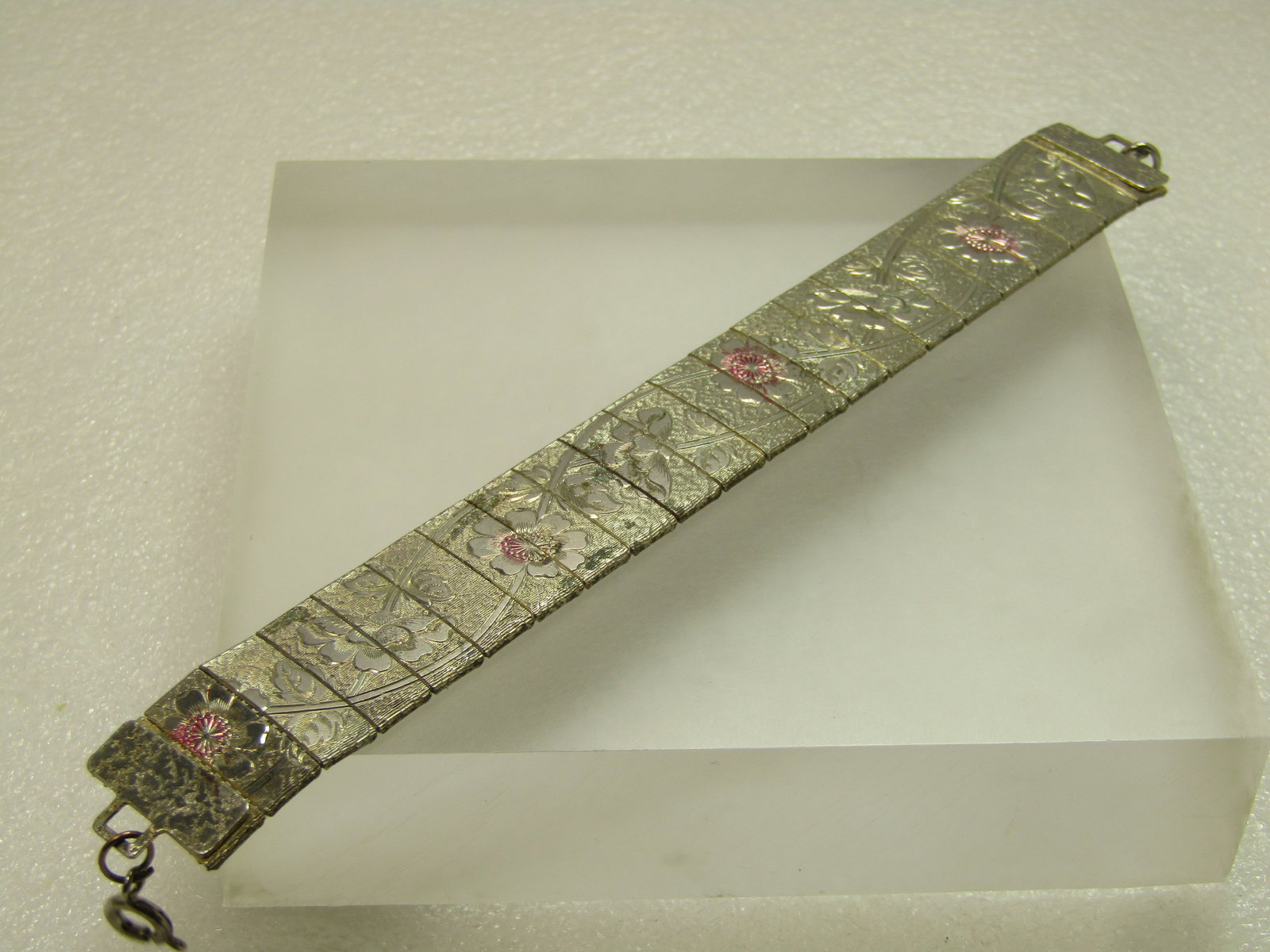 Vintage Articulated Wide Floral Bracelet, 1960's - 5