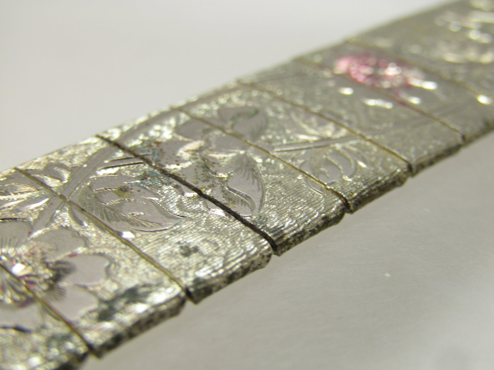 Vintage Articulated Wide Floral Bracelet, 1960's - 7