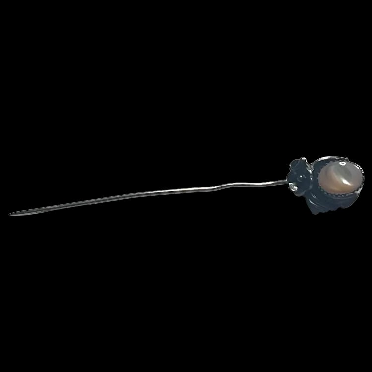 Estate Sterling Silver Native American Pink Mussel Shell Mother of Pearl Stickpin (1 of 7)