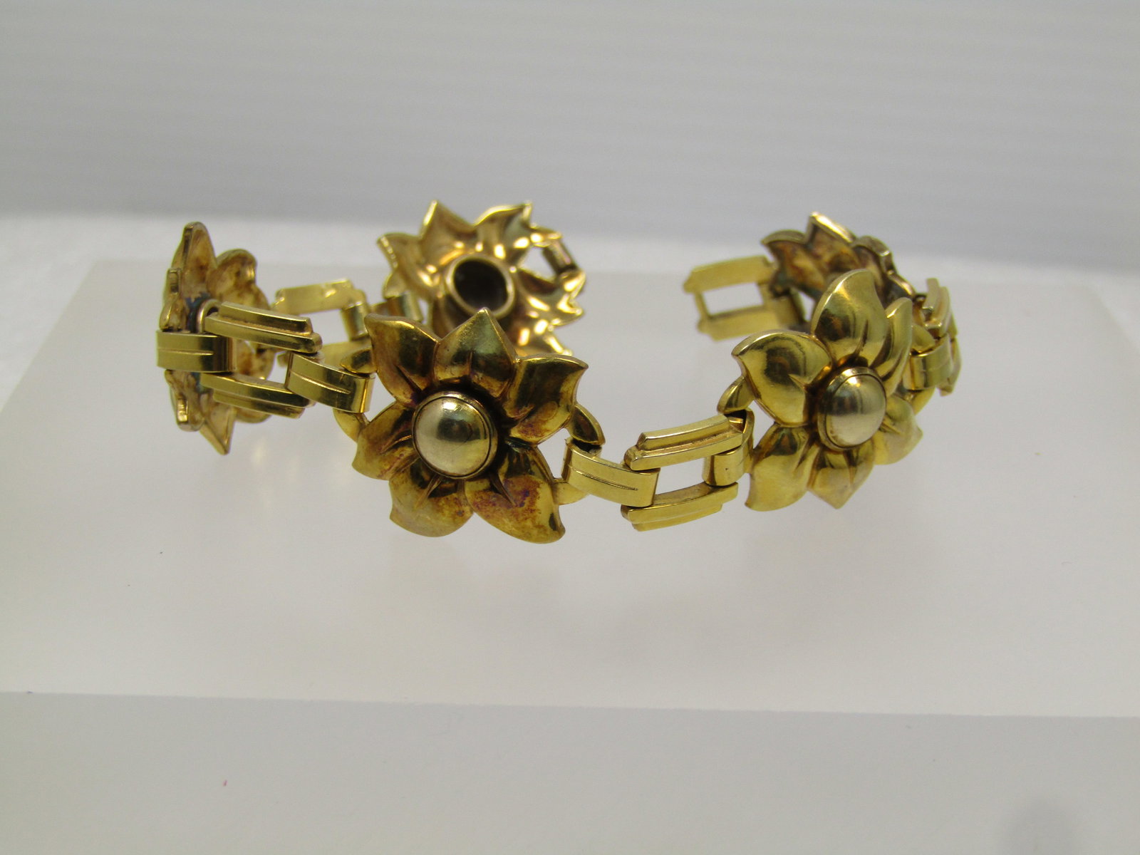 Vintage 10kt G.F. Floral Bracelet, 7", 1940's-1950's, Signed (1 of 6)