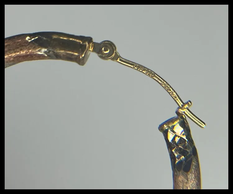 Vintage Diamond Cut Sterling Silver and 1/20 10k Gold Hoop Earrings - 6