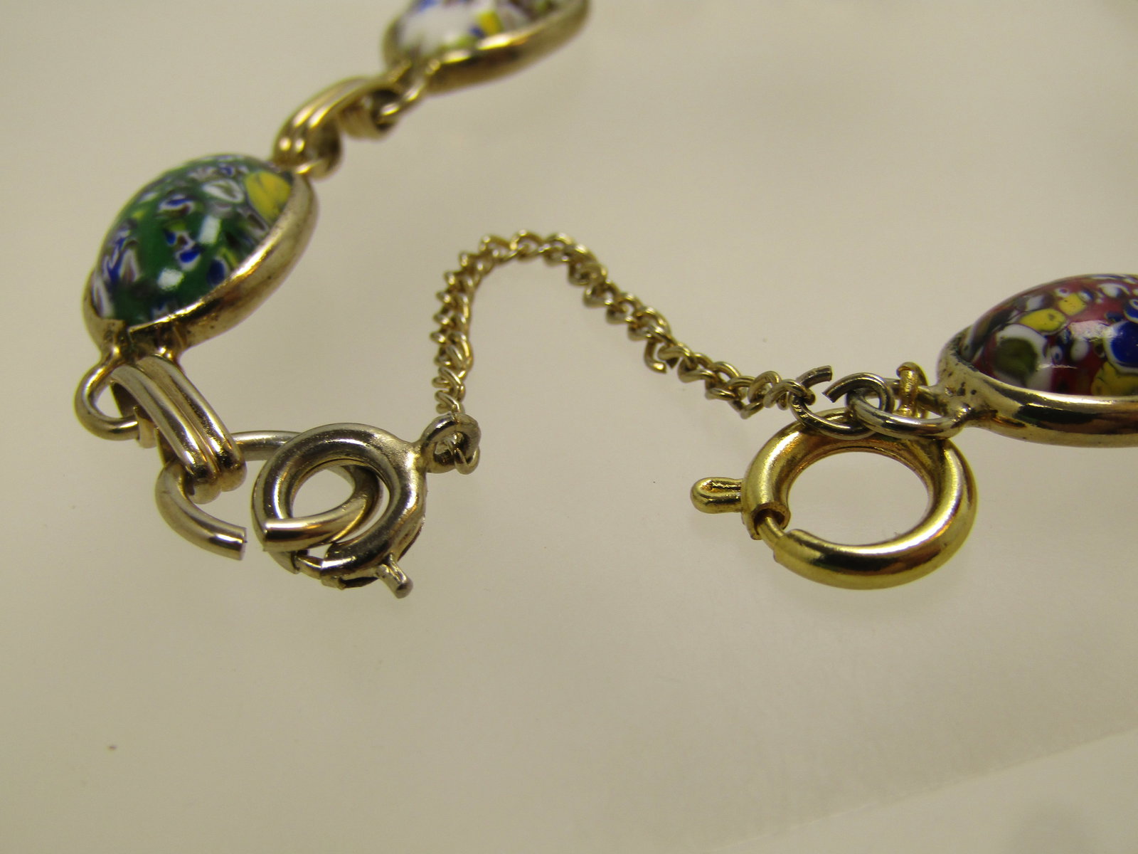 Vintage Venetian Glass Style Bracelet, 7.5", 1960's-1970's - 2