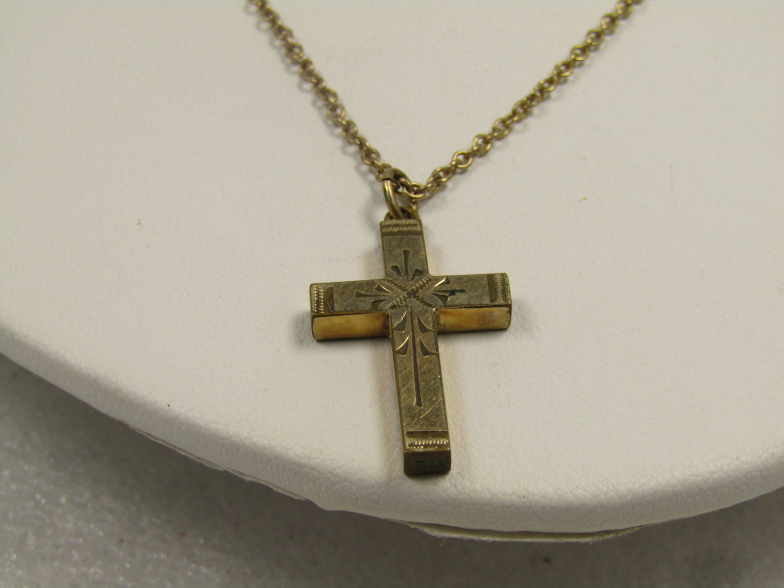 Vintage 12kt G.F. Cross Necklace, 18", Signed Luster, 1930's-1940's - 5