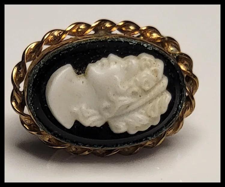 Vintage Van Dell Filigree Screw Back Cameo Earrings - 4