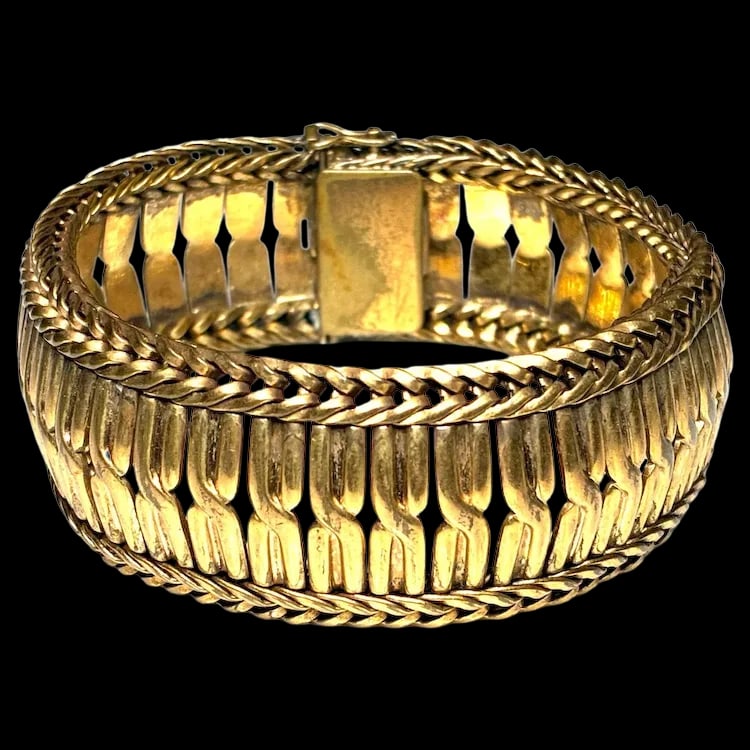 Vintage Oro Enchapado Fancy Link Gold Fill Bracelet (1 of 7)