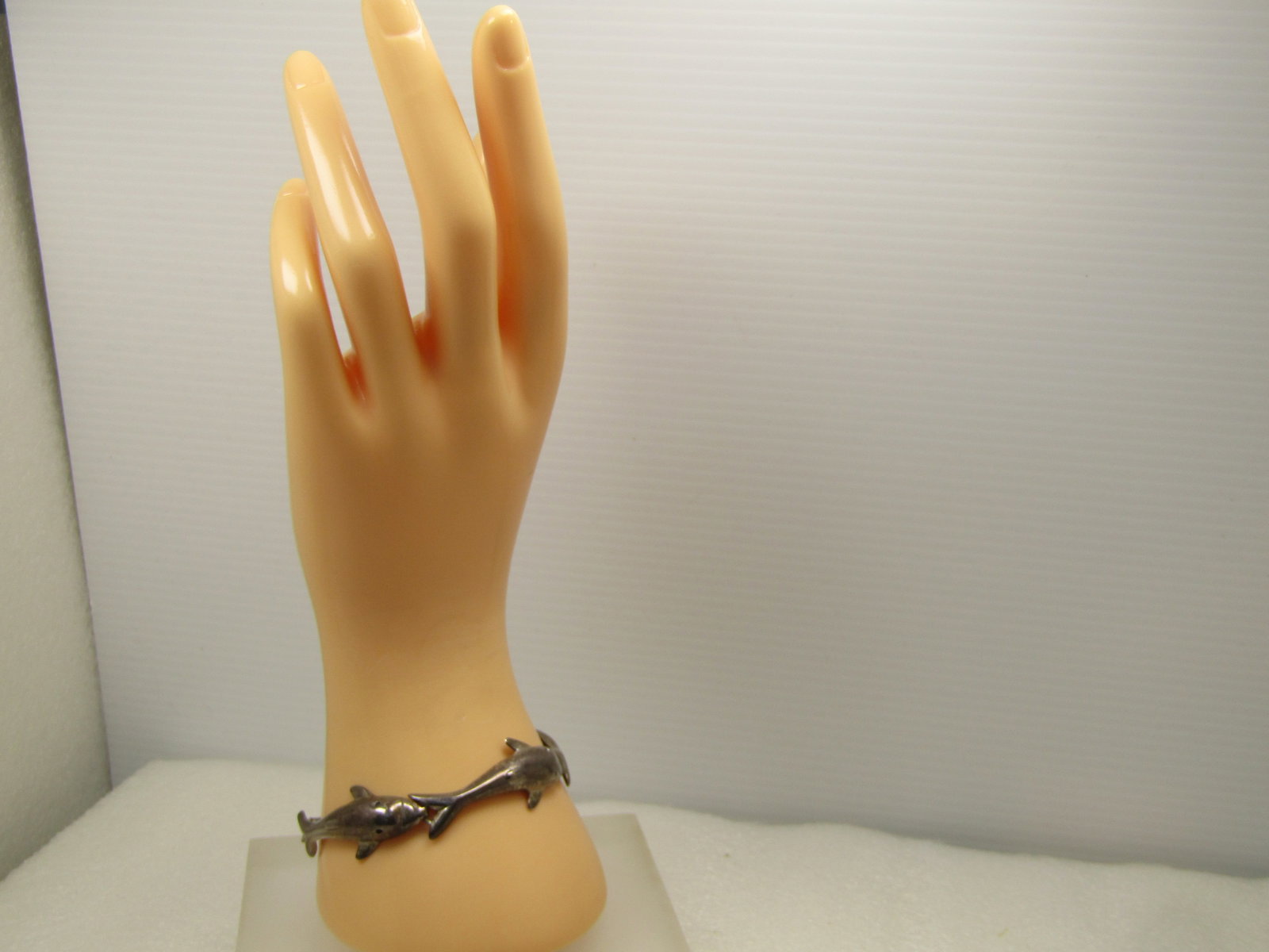 Vintage Sterling Silver Four Dolpin Link Bracelet, 7", 1980's - 7