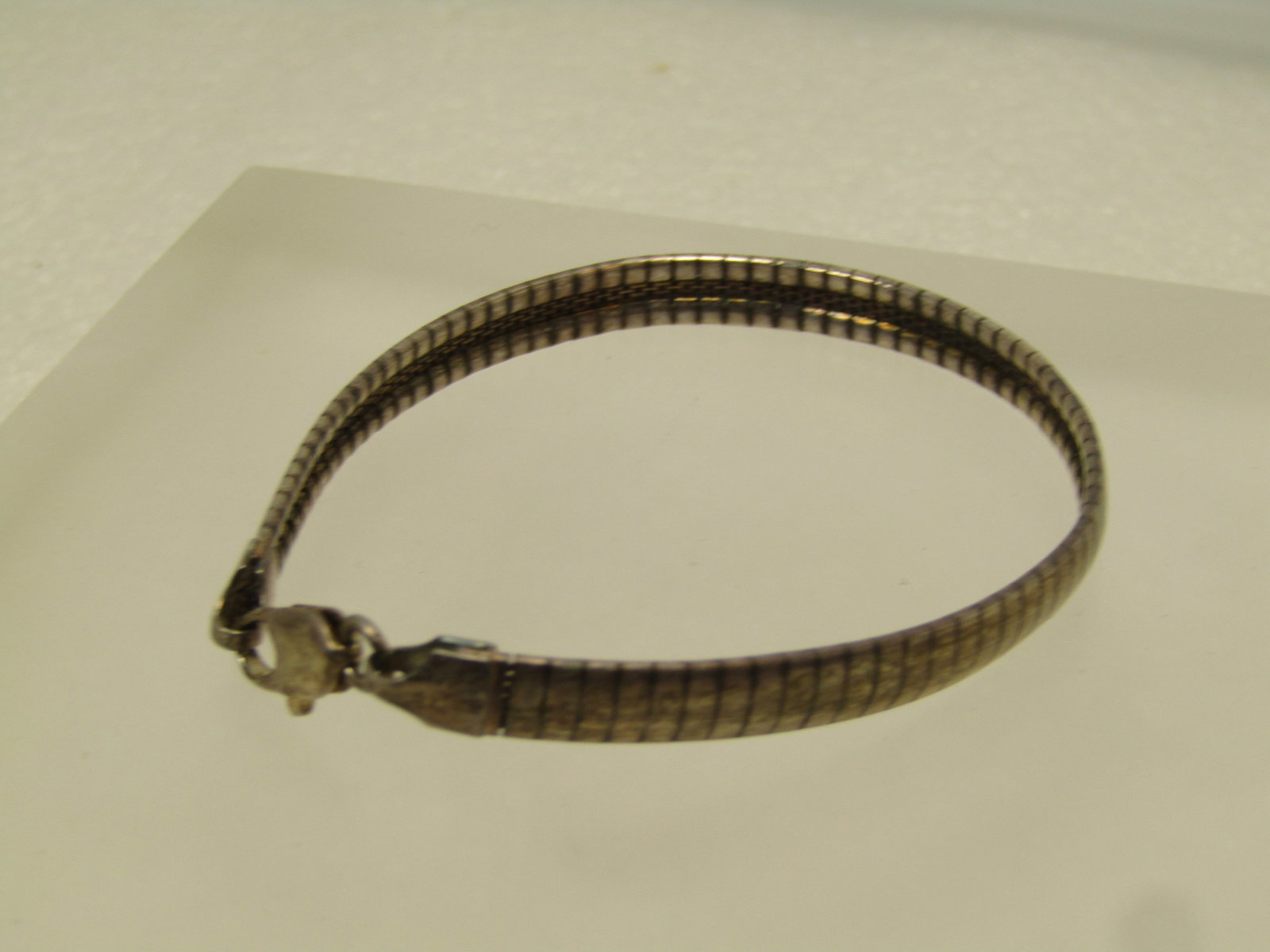 Vintage Sterling Omega Bracelet, 6mm, 7.25", 1980's-1990's - 2