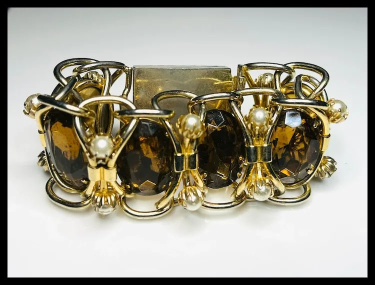Vintage Costume Jewelry Statement Bracelet - 7
