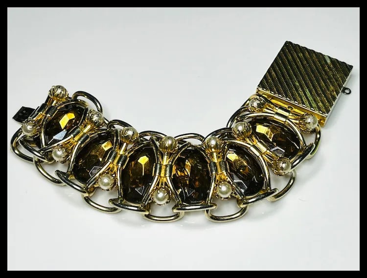 Vintage Costume Jewelry Statement Bracelet - 8