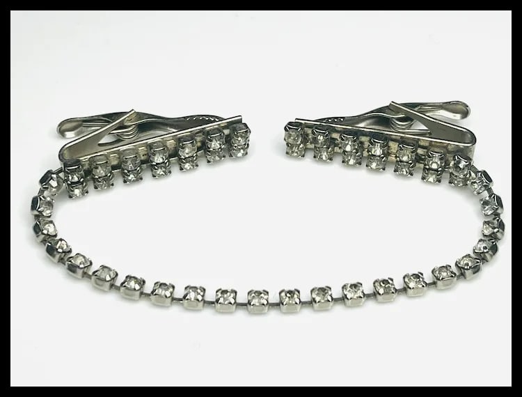 Vintage Art Deco Paste/Rhinestone Collar Clip - 2