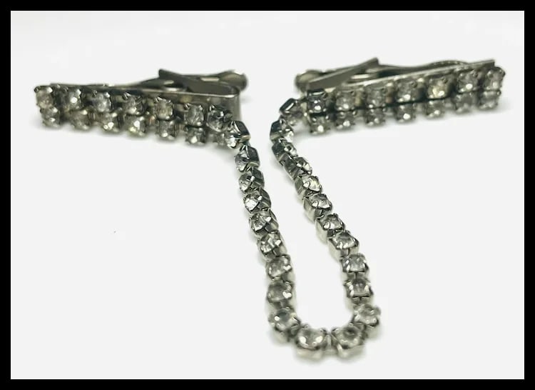 Vintage Art Deco Paste/Rhinestone Collar Clip - 6