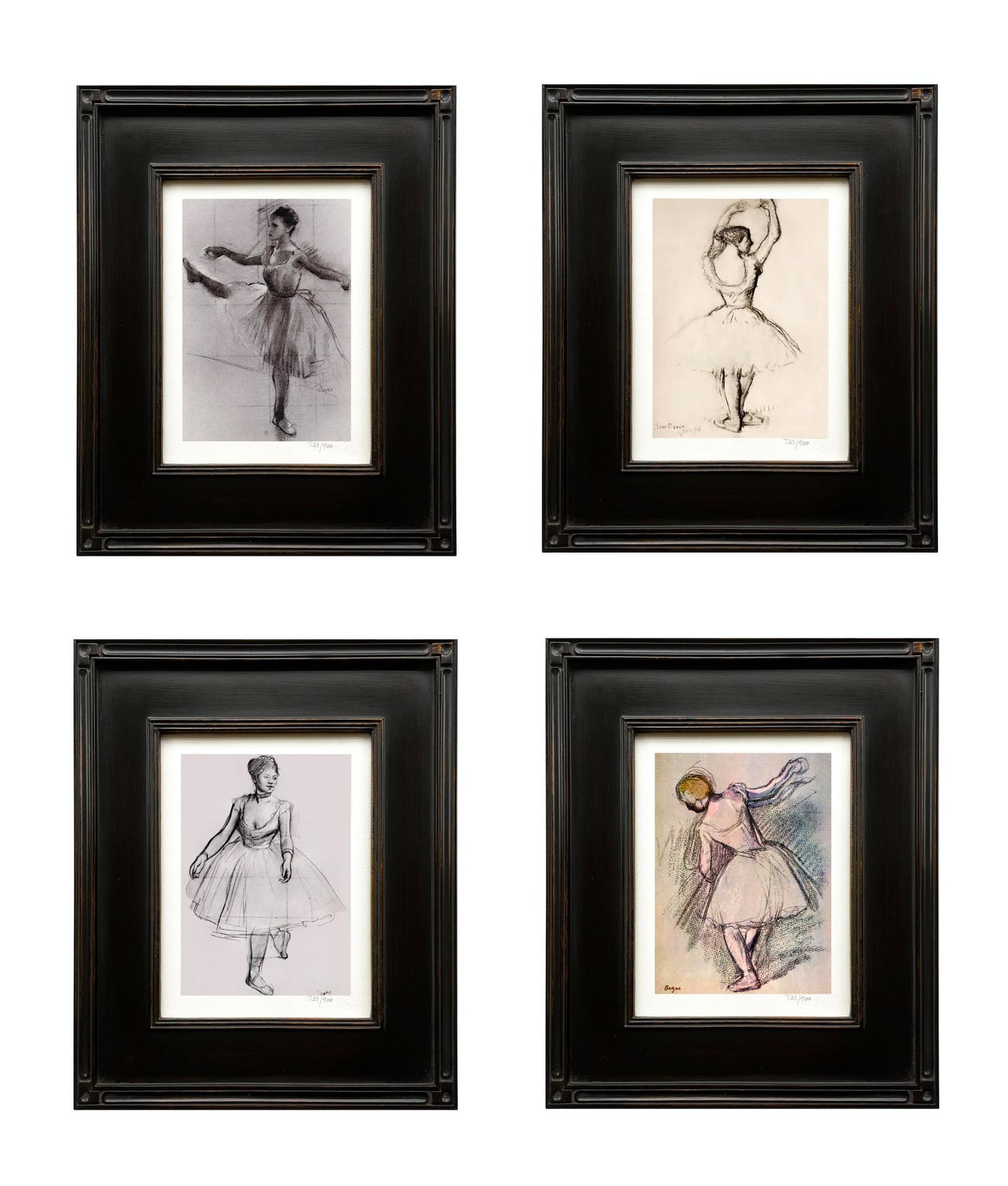 Edgar Degas Set of 4 Giclees Framed (1 of 1)