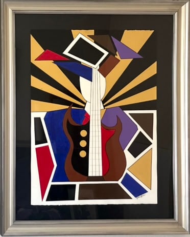 Absi Grace The Musiciens 2013 Acrylic Painting on Arches paper Framed - 2