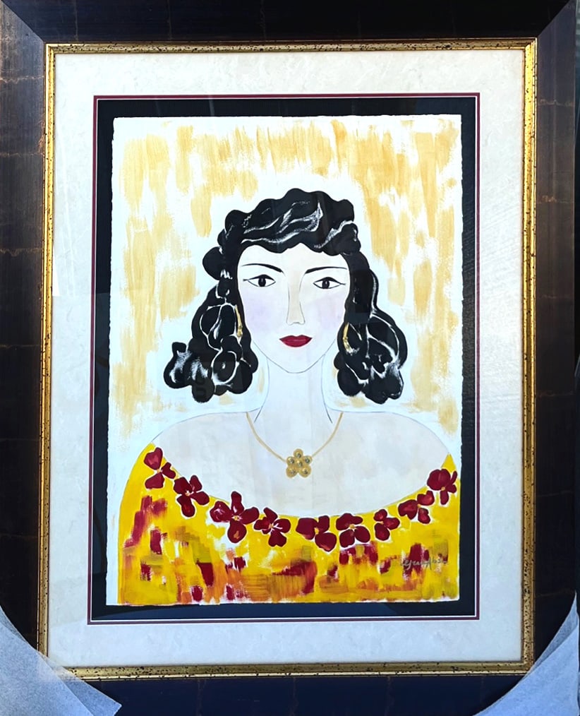 Grace Absi Gina 2001 Oil Painting & Precious stones Framed - 2