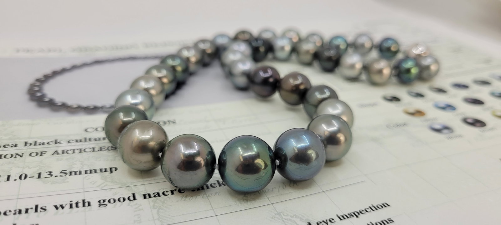 PEARL INSTITUTE CO. Certified Multi Tahitian Pearls - Huge Size - 11.0x13.8mm Necklace - 7