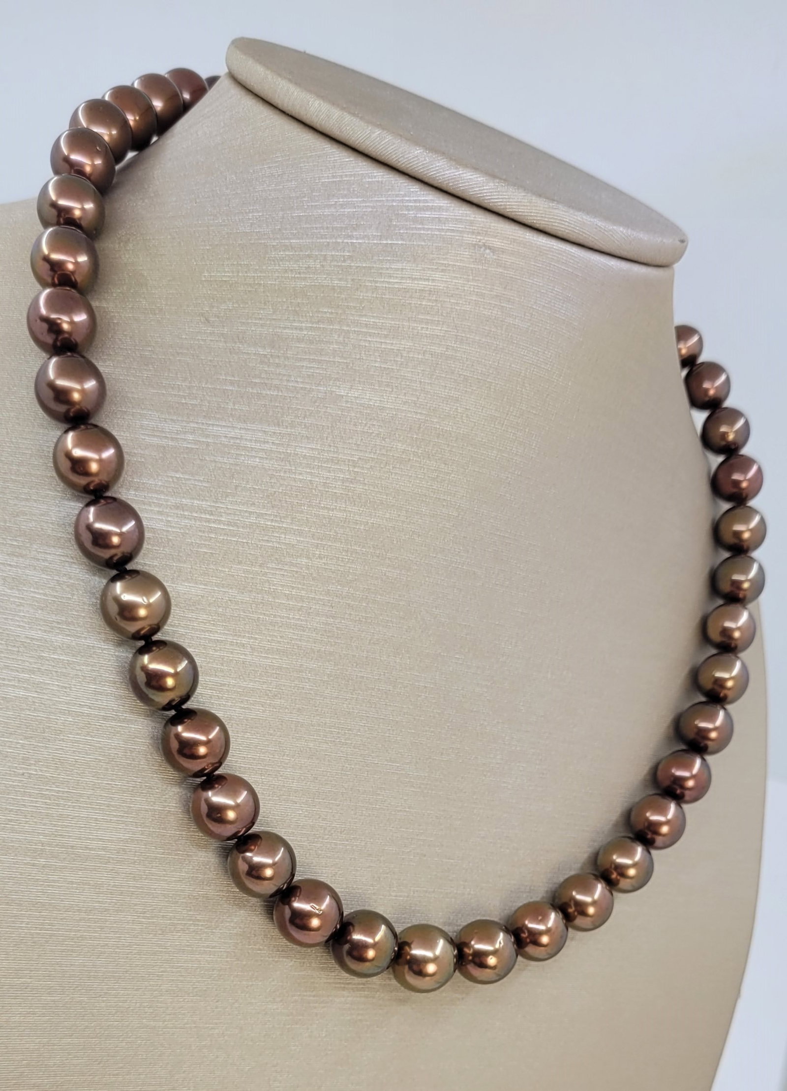 Necklace PSL Certified Chocolate Tahitian Pearls 8.5x10.8mm - 2