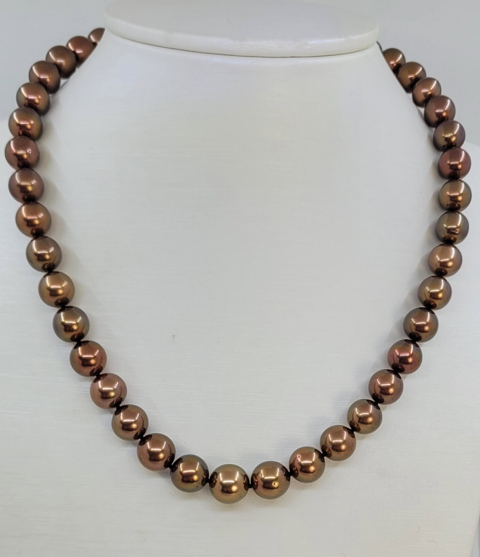 Necklace PSL Certified Chocolate Tahitian Pearls 8.5x10.8mm - 4